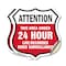 Signmission 24 Hour Surveillance Shield Sign Attenti, 12 inch X 12 inch, Vinyl Decal, 2PK SHI-D-2PACK-12-353 - alternate 1
