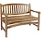 Homeroots 26in Natural Teak Solid Wood Garden Bench 376762 - alternate 1