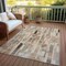 Homeroots 3' X 5' Taupe And Gray Striped Washable Indoor Outdoor Area Rug 615524 - alternate 8