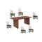 Homeroots Seven Piece Brown Solid Wood Dining Set with Six Chairs 635831 - alternate 1
