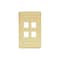 Hubbell 1-Gang 4-Port Keystone Wallplate, Telco Ivory IFP14TI - alternate 1