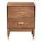 Baxton Studio Mandolin Mid-Century Ash Walnut Wood 2-Drawer Nightstand 258-14051-ZORO - alternate 7