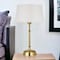 Homeroots 24" Brass Metal Table Lamp With White Drum Shade 524300 - alternate 7