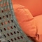 Leisuremod Beige Wicker Hanging 2 person Egg Swing Chair with Orange Cushions ESCBG-57OR - alternate 8
