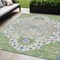Homeroots 5' X 8' Artichoke Green Blue And Ivory Oriental Washable Indoor Outdoor Area Rug 596603 - alternate 1