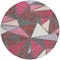 Homeroots 8' Burgundy Pink And Charcoal Round Geometric Washable Indoor Outdoor Area Rug 600356 - alternate 6