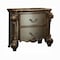 Homeroots 30" Bone Wood Two Drawer Nightstand 374248 - alternate 1