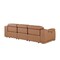 Homeroots 107" Chestnut Italian Leather Reclining Metal USB Sofa 720279 - alternate 9