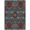 Homeroots 3' X 5' Denim Blue Brick Red And Brown Oriental Washable Indoor Outdoor Area Rug 597680 - alternate 8