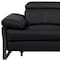 Homeroots 77in Black Italian Leather Power Reclining Loveseat 720497 - alternate 7