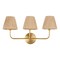 Jonathan Y Malaya 22.75" 3-Light Bohemian Coastal Metal Pleated Paper Shade LED Vanity Light, Beige/Brass Gold JYL1616A - alternate 8