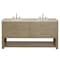 James Martin Vanities Lucian 72" Double Vanity, Pebble Oak, w/ 3 CM Tajnar Eclos Top w/FreePower Wireless Charger D704-V72-PBO-FTJR - alternate 1