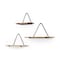 Homeroots Set Of Three Black And Brown Metal And Solid Wood Triangle Wall Mounted Accent Shelves 608673 - alternate 2