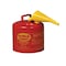 Eagle Mfg Type I Safety Can, Galvanized Steel, 5 gal, Includes Funnel, Red, Flammables UI-50-FS - alternate 1