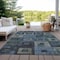 Homeroots 3' X 5' Blue Gray And Charcoal Geometric Washable Indoor Outdoor Area Rug 605019 - alternate 8