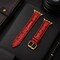 Elegani Ostrich-Embossed Leather Band Compatible with Apple Watch 49mm, Red, Rose Gold Buckle LAT3-RED-RGD-49 - alternate 4