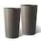 Homeroots Set of Two Brown Heavy Duty Plastic Cylindrical Planter Pots 719610 - alternate 1