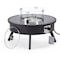 Leisuremod Walbrooke Outdoor Patio Aluminum Round Fire Pit Side Table with Lid and Fire Glass, Black WBL-29-GL - alternate 1