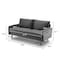 Homeroots Gray Contemporary Velvet Sofa with Side Pockets 473446 - alternate 4