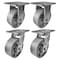 Hyw Products Heavy Duty Caster Set 5in Steel Wheels, 2 Rigid & 2 Swivel, 4PK 40-50R-A1-SS-2,40-50S-A1-SS-2 - alternate 1