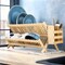 Megachef 2-Tier Collapsible Kitchen Bamboo Drying Dish Rack with Utensil Holder 750122139M - alternate 6