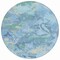 Homeroots 8' Blue And Teal Blue Round Abstract Washable Indoor Outdoor Area Rug 609836 - alternate 5