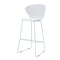 Homeroots Set of Two 30" White and Silver Heavy Duty Plastic and Metal Low Back Bar Height Bar Chairs, 2PK 555096 - alternate 5