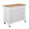 Homeroots 42in Natural and White Butcher Block and Iron Rolling Kitchen Cart With Storage 402544 - alternate 6