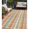 Homeroots 5' X 8' Peach Ivory And Orange Plaid Washable Indoor Outdoor Area Rug 613982 - alternate 1