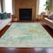 Homeroots 10' X 14' Beige Teal Blue And Ivory Abstract Washable Indoor Outdoor Area Rug 630812 - alternate 7