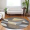 Homeroots 8' Brown Taupe And Wheat Round Geometric Washable Indoor Outdoor Area Rug 616720 - alternate 7