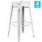 Flash Furniture 4PK 30"H Backless Distressed White Metal Barstool 4-ET-BT3503-30-WH-GG - alternate 9