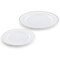 Elama 350 Piece Disposable Plastic Dinnerware Party Set for 50 Guests in White with Silver Trim 750123347M - alternate 4