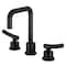 Kingston Brass Widespread Bathroom Faucet with Push Pop-Up Drain, Matte Black KS1450TKL - alternate 1