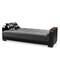 Homeroots 87" Dark Gray And Black Chenille And Faux Leather Sleeper Sofa And Toss Pillows With Brown Legs 607177 - alternate 8
