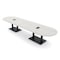 Skutchi Designs Racetrack Conference Table With Power Unit, 48 in W, 168 in L, Ivory HAR-RAC-48X168-DOU.BK-K458-EBLK - alternate 1