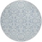 Homeroots 8' Denim Blue And Ivory Round Damask Washable Indoor Outdoor Area Rug 595135 - alternate 8