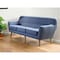 Homeroots 78" Blue Linen Sofa With Brown Legs 285658 - alternate 7