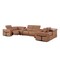 Homeroots Chestnut Italian Leather Power Reclining U Shaped Eight Piece Corner Sectional With Console 634678 - alternate 14