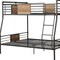 Homeroots Black And Sand Full XL Over Queen Metal Bunk Bed 286144 - alternate 5