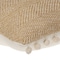 Homeroots 18" Beige and White Weave Cotton Throw Pillow With Pom Poms 529227 - alternate 5