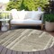 Homeroots 8' Taupe And Dark Gray Round Striped Washable Indoor Outdoor Area Rug 602817 - alternate 7