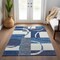 Homeroots 3' X 5' Blue And Ivory Geometric Washable Indoor Outdoor Area Rug 612569 - alternate 8