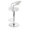 Elama 2 Piece Faux Leather Retro Adjustable Bar Stool in White with Chrome Handles and Base ELM-709-WHT - alternate 7