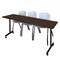 Regency Kobe Mobile T-Base Training Table W/ 2 M Stack Chairs, 84 in W, 24 in L, Neo Walnut MKTRCC8424NW47GY - alternate 1
