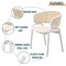 Leisuremod Ervilla Dining Arm Chair with Leather Seat and White Steel Base in White, 4PK ECW-20W-L4 - alternate 9