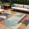 Homeroots 8' X 10' Gray Gold And Salmon Geometric Washable Indoor Outdoor Area Rug 617983 - alternate 1