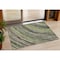 Homeroots 3' X 5' Artichoke Green Brown And Ivory Abstract Washable Indoor Outdoor Area Rug 631227 - alternate 1
