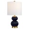 Jonathan Y Daphne 20" Contemporary Transitional Metal/Glass Ribbed Gourd LED Table Lamp, Navy/Brass Gold JYL1099D - alternate 1