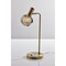 Homeroots 18" Antiqued Brass Metal Cylinder Desk Table Lamp With Gray Globe Shade With Starling LED Bulb 524633 - alternate 5